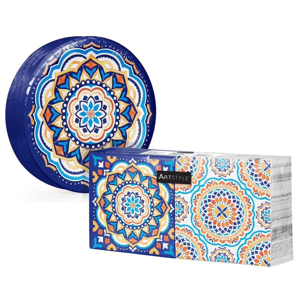 Artstyle Medallion Mix Paper Plates & Napkins Kit (285 ct.) - Paper & Plastic - ShelHealth