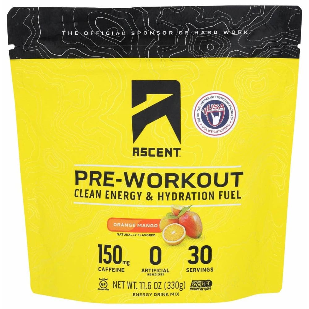 ASCENT Vitamins & Supplements > Sports Nutrition ASCENT: Preworkout Orange Mango, 11.6 oz