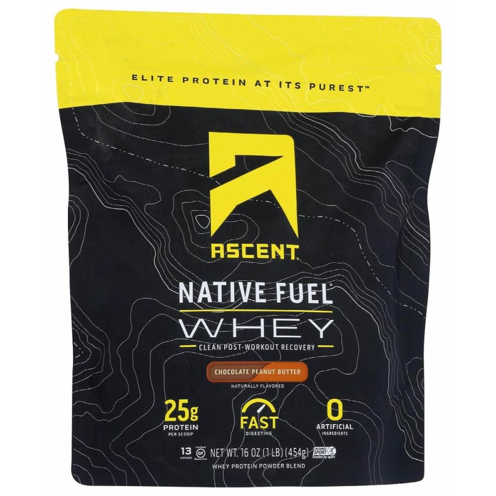 ASCENT Vitamins & Supplements > Protein Supplements & Meal Replacements ASCENT: Whey Protein Native Choc, 1 lb