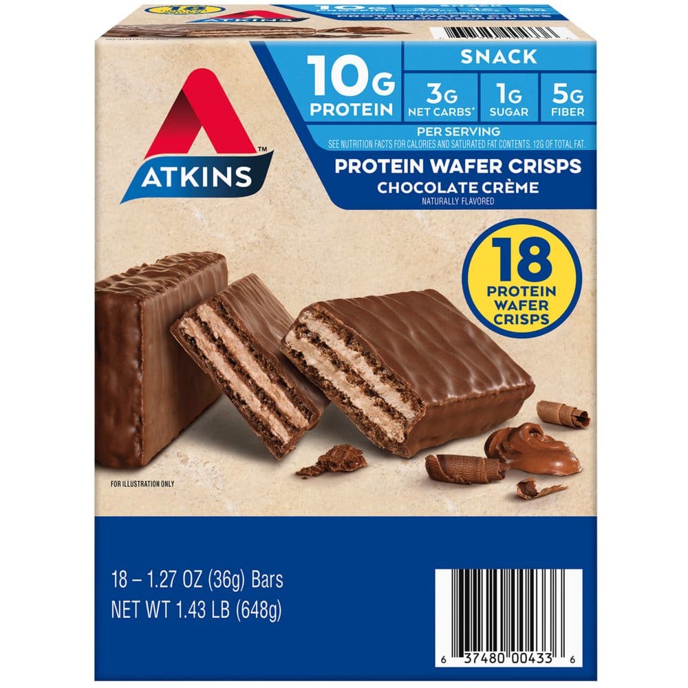 Atkins Protein Wafer Crisps Chocolate Creme (18 ct.) - Women’s Health - ShelHealth