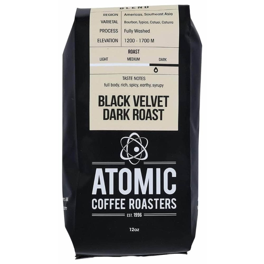 ATOMIC COFFEE ROASTERS Grocery > Beverages > Coffee, Tea & Hot Cocoa ATOMIC COFFEE ROASTERS: Dark Roast Black Velvet Coffee, 12 oz