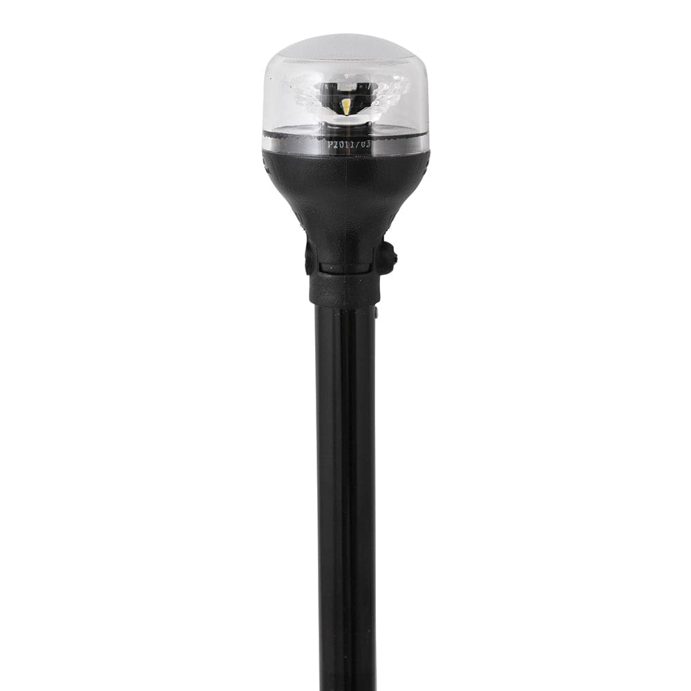 Attwood LightArmor All-Around Light - 12 Black Pole - Black Horizontal Composite Base w/ Adapter - Lighting | Navigation Lights - Attwood