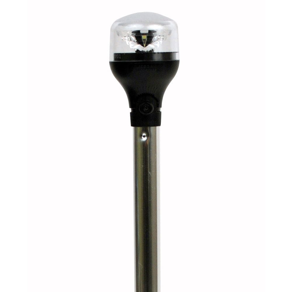 Attwood LightArmor All-Around Light - 20 Aluminum Pole - Black Vertical Composite Base w/ Adapter - Lighting | Navigation Lights - Attwood