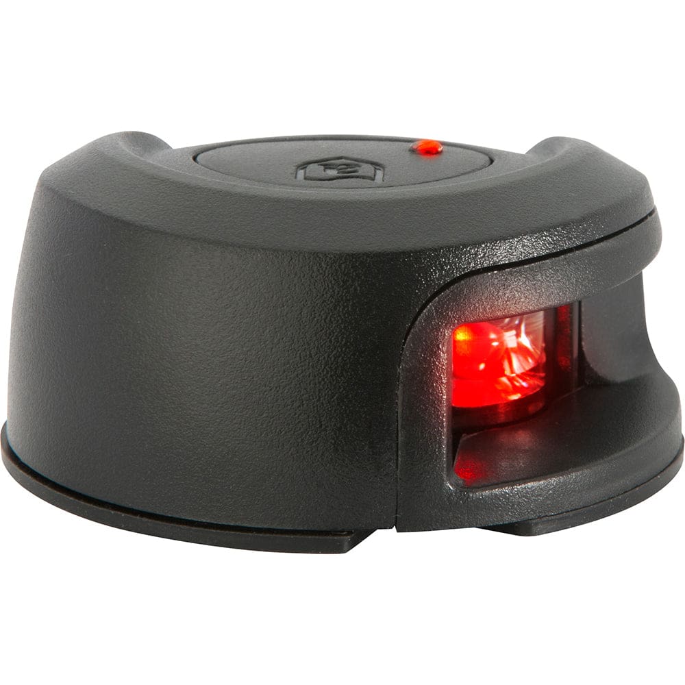 Attwood LightArmor Deck Mount Navigation Light - Black Composite - Port (red) - 2NM - Lighting | Navigation Lights - Attwood Marine