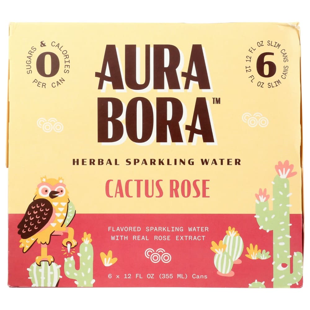 AURA BORA: Cactus Rose Herbal Sparkling Water 72 fo (Pack of 2) - Grocery > Beverages > Water > Sparkling Water - AURA BORA