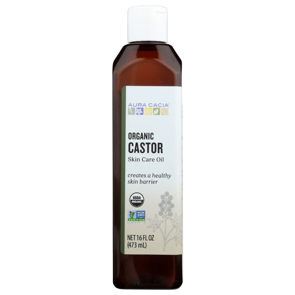 AURA CACIA: Organic Skin Care Oil Castor Oil 16 oz (Pack of 2) - Beauty & Body Care > Aromatherapy and Body Oils > Essential Oils - AURA