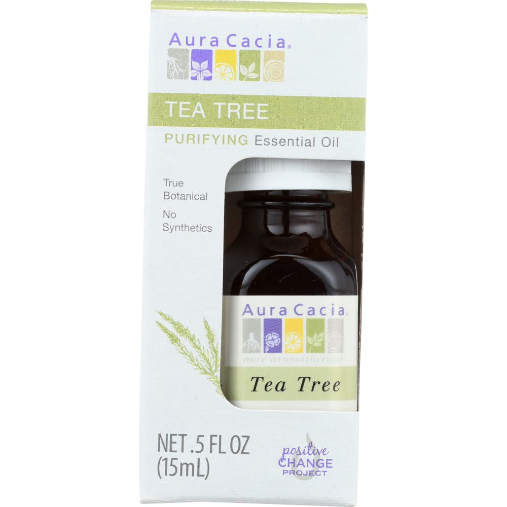 AURA CACIA: Tea Tree Purifying Essential Oil Boxed 0.5 oz (Pack of 4) - Beauty & Body Care > Aromatherapy and Body Oils > Essential Oils -