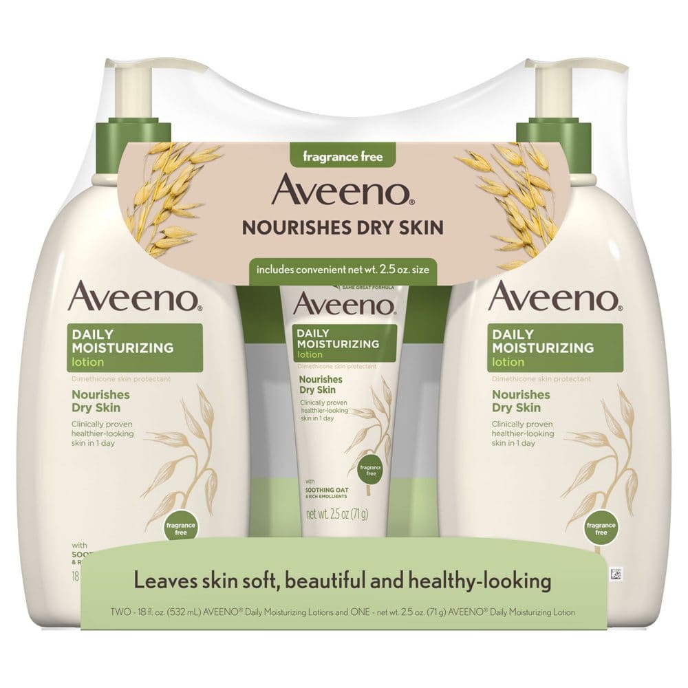 Aveeno Daily Moisturizing Lotion (18 fl. oz. 2 pk. + 2.5 oz. Tube) - Body Lotion - Aveeno