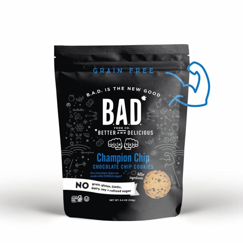 B.A.D. FOOD CO Grocery > Snacks > Cookies > Cookies B.A.D. FOOD CO: Cookies Chocolate Chip, 5.4 oz