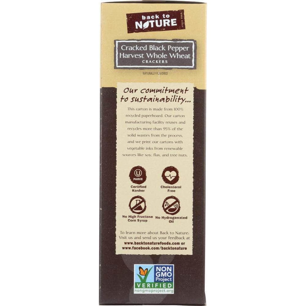 Back To Nature Back To Nature Cracked Black Pepper Harvest Whole Wheat Crackers, 8.5 oz