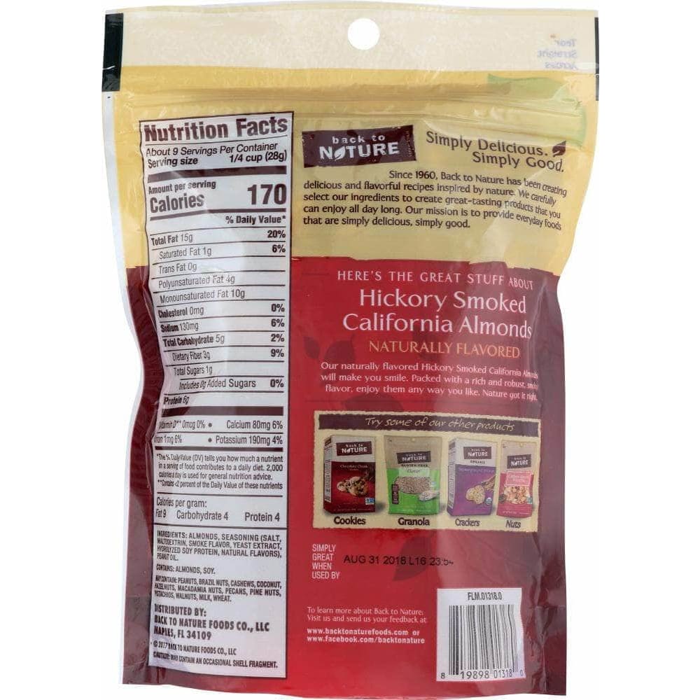 Back To Nature Back To Nature Hickory Smoked California Almonds, 9 oz