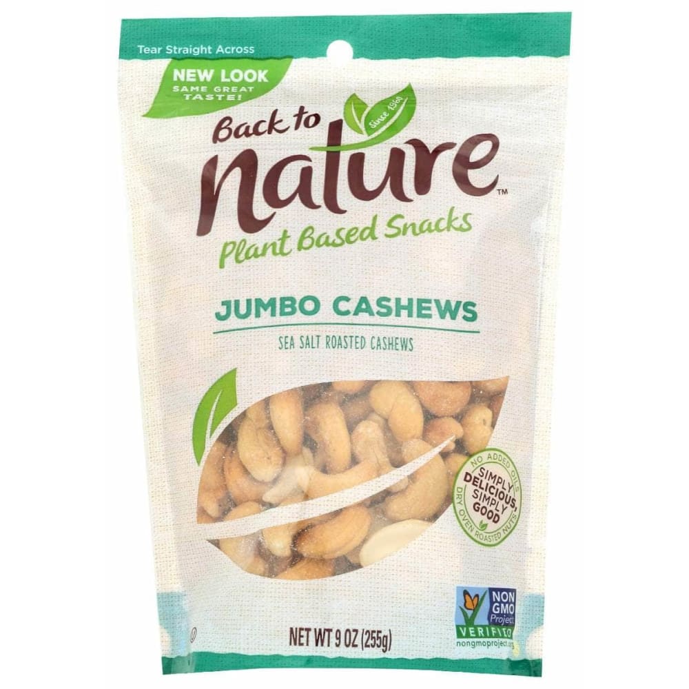 BACK TO NATURE BACK TO NATURE Jumbo Cashews Sea Salted Roasted, 9 oz