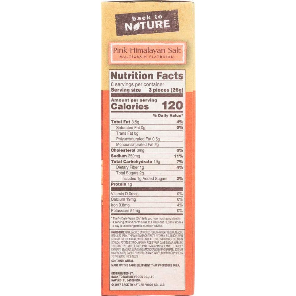 Back To Nature Back To Nature Pink Himalayan Salt Multigrain Flatbread Cracker, 5.5 oz