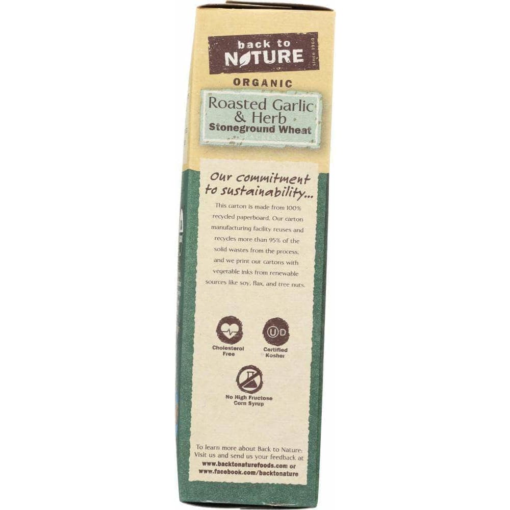 Back To Nature Back To Nature Roasted Garlic and Herb Cracker, 6 oz