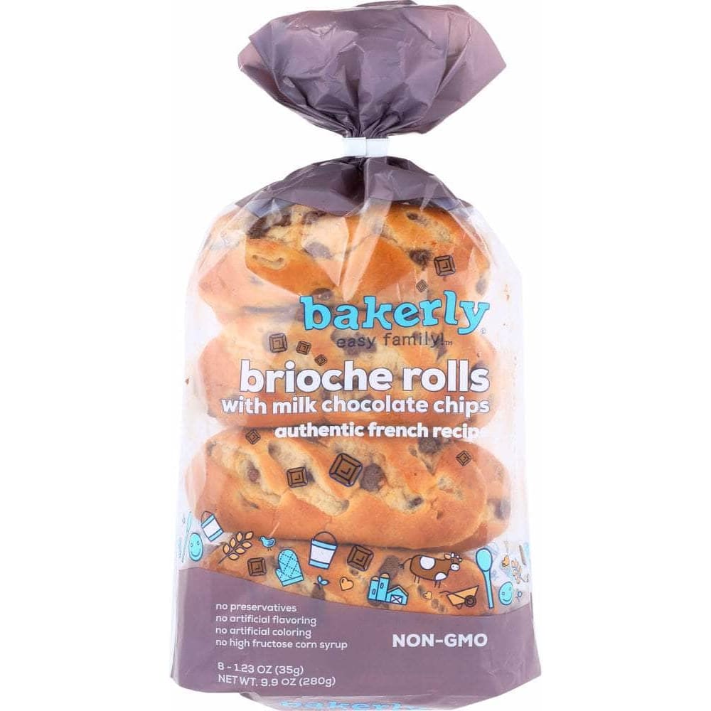 Bakerly Bakerly Brioche Rolls Milk Chocolate Chip, 9.9 oz