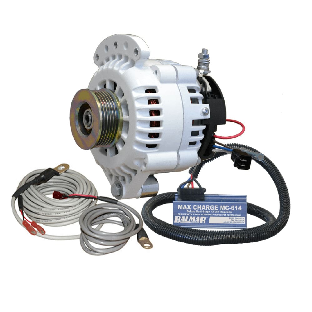 Balmar 621 Series 120A Kit w/ MC-614 Regulator T-Sensor K6 Pulley Single Foot & Mounting Hardware - Electrical | Alternators - Balmar