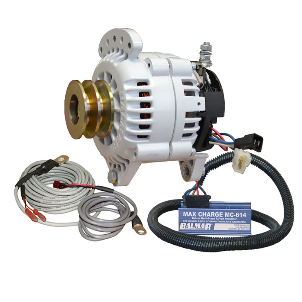 Balmar Alternator 100 AMP Kit 12V 3.15 Dual Foot Saddle Dual Pulley Regulator & Temp Sensor - Electrical | Alternators - Balmar