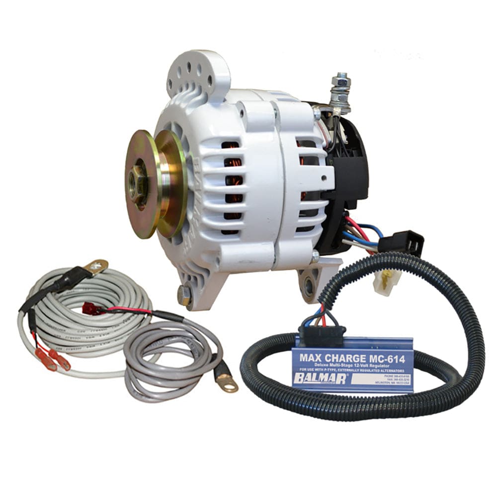 Balmar Alternator 100 AMP Kit 12V 3.15 Dual Foot Saddle Single Vee Pulley Regulator & Temp Sensor - Electrical | Alternators - Balmar