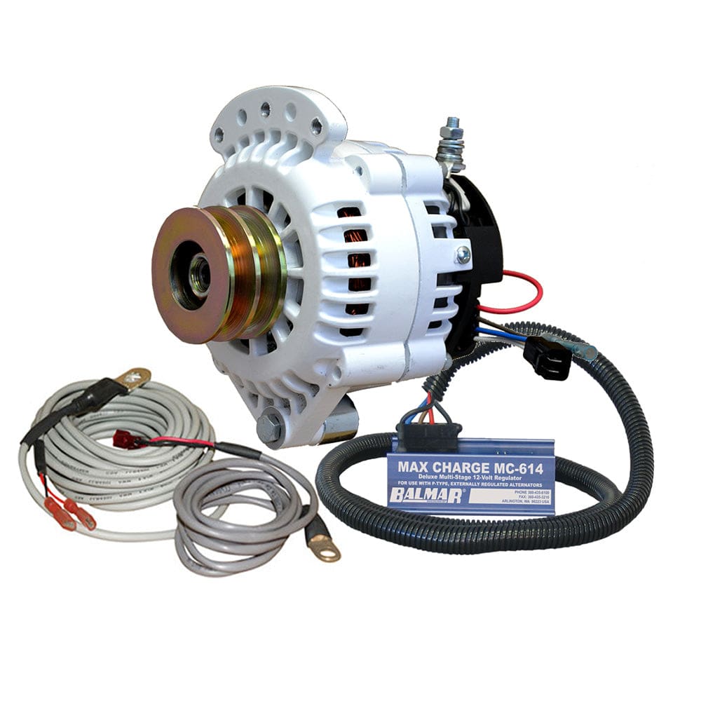 Balmar Alternator 120 AMP 12V 1-2 Single Foot Spindle Mount Dual Vee Pulley Regulator & Temp Sensor - Electrical | Alternators - Balmar