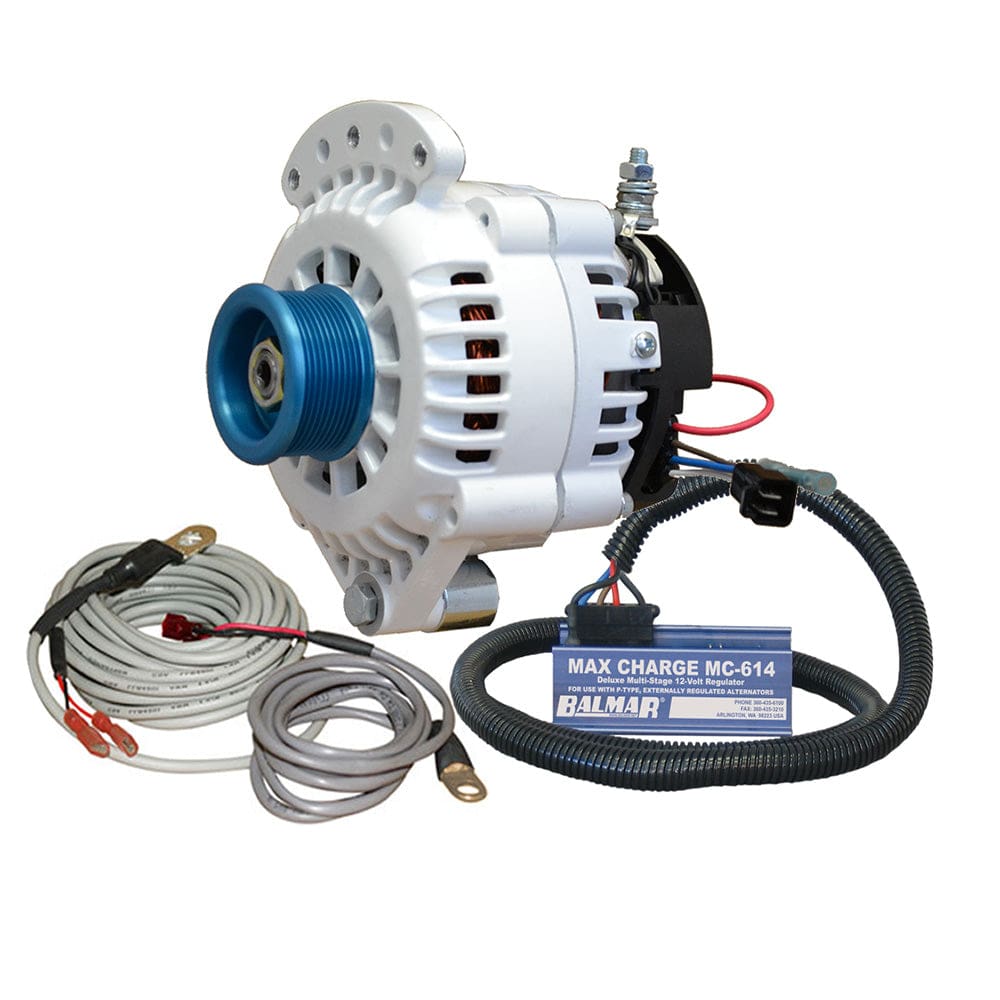 Balmar Alternator 120 AMP Kit 12V 1-2 Single Foot Spindle Mount J10 Pulley Regulator & Temp Sensor - Electrical | Alternators - Balmar