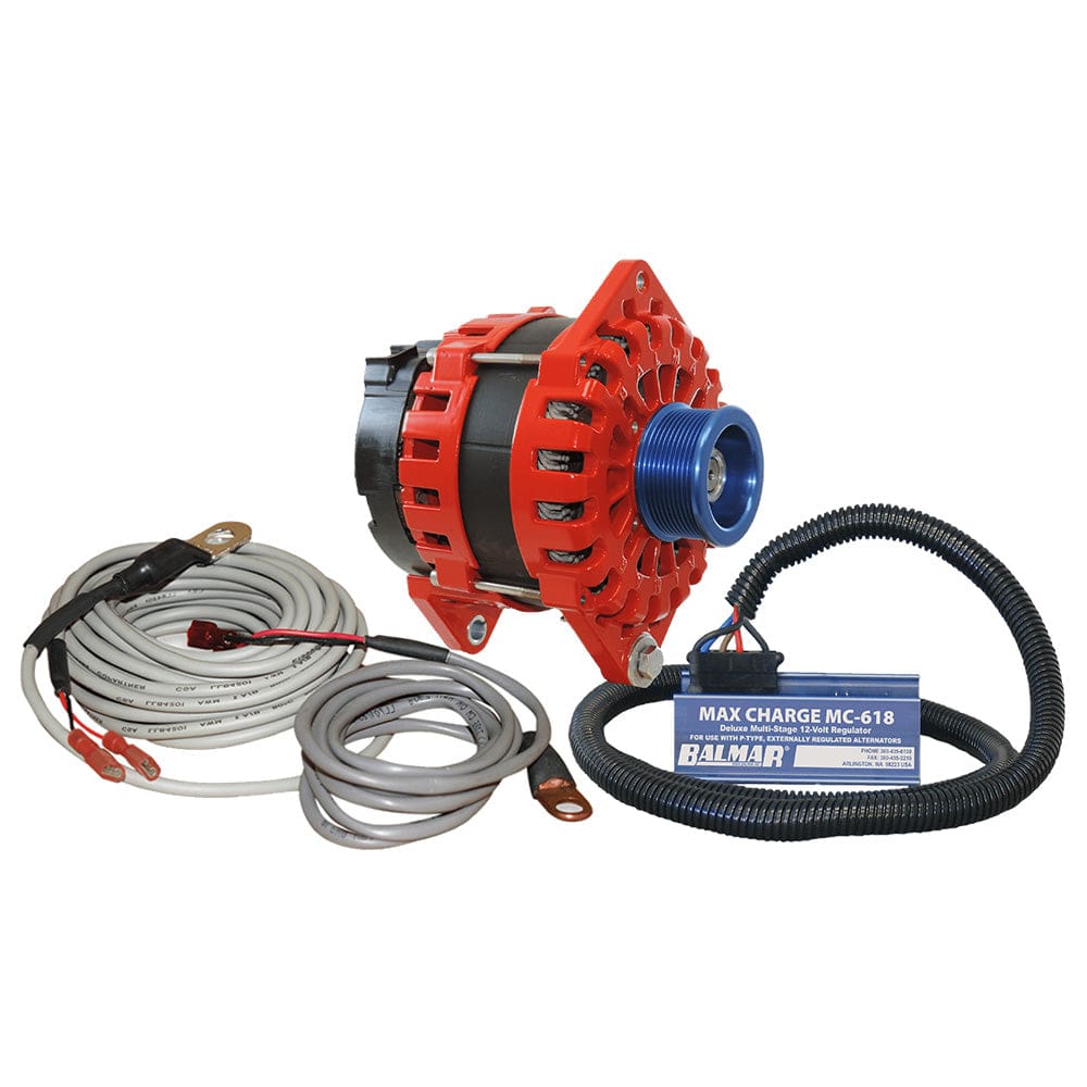 Balmar Alternator 250 AMP Kit 12V 3.15 Dual Foot Saddle J10 Pulley Regulator & Temp Sensor - Electrical | Alternators - Balmar