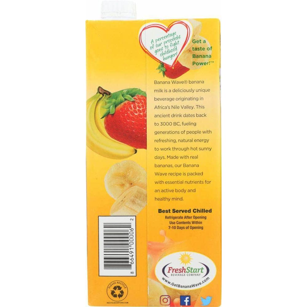 Banana Wave Banana Wave Banana Milk Strawberry, 32 oz