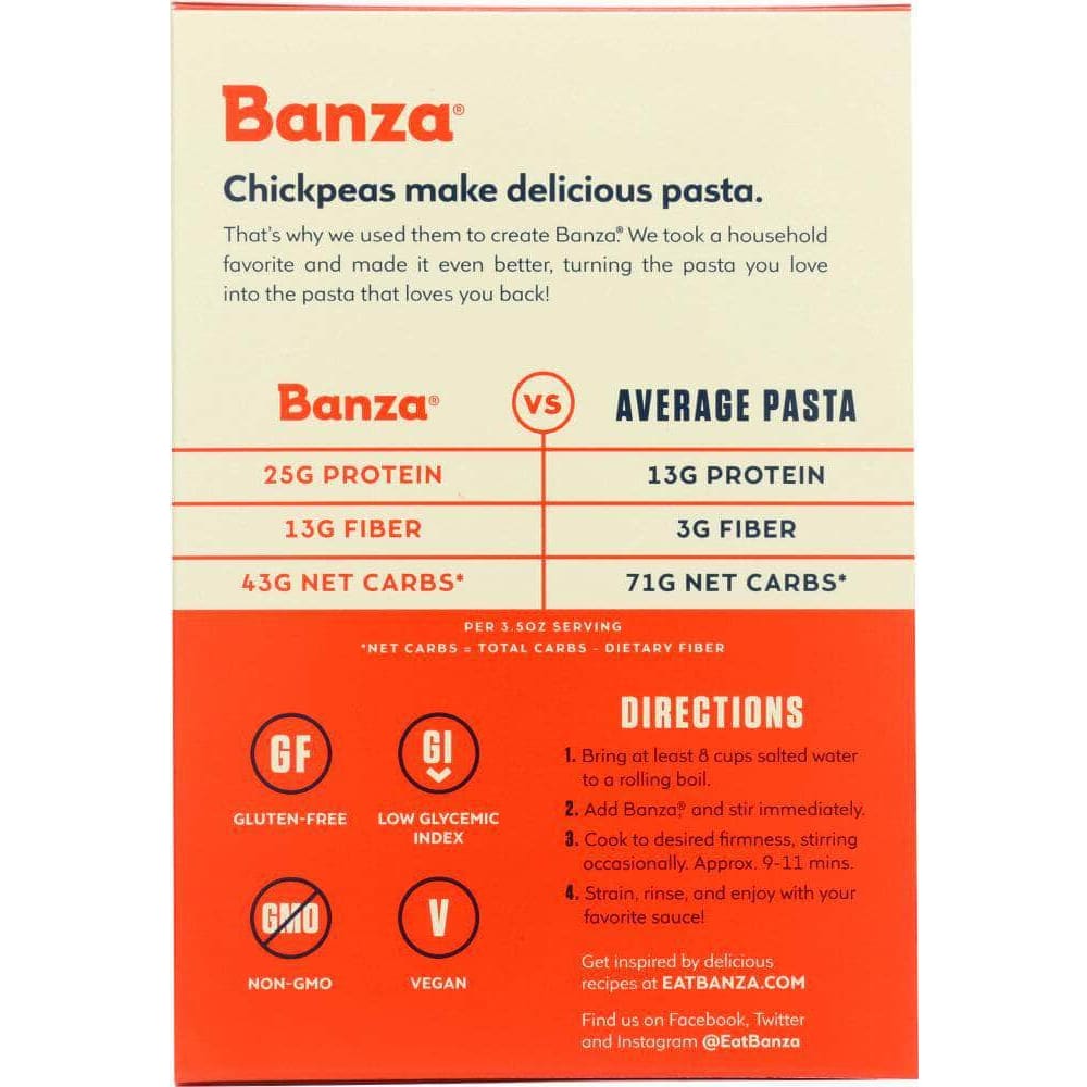 Banza Banza Penne Chickpea Pasta, 8 oz