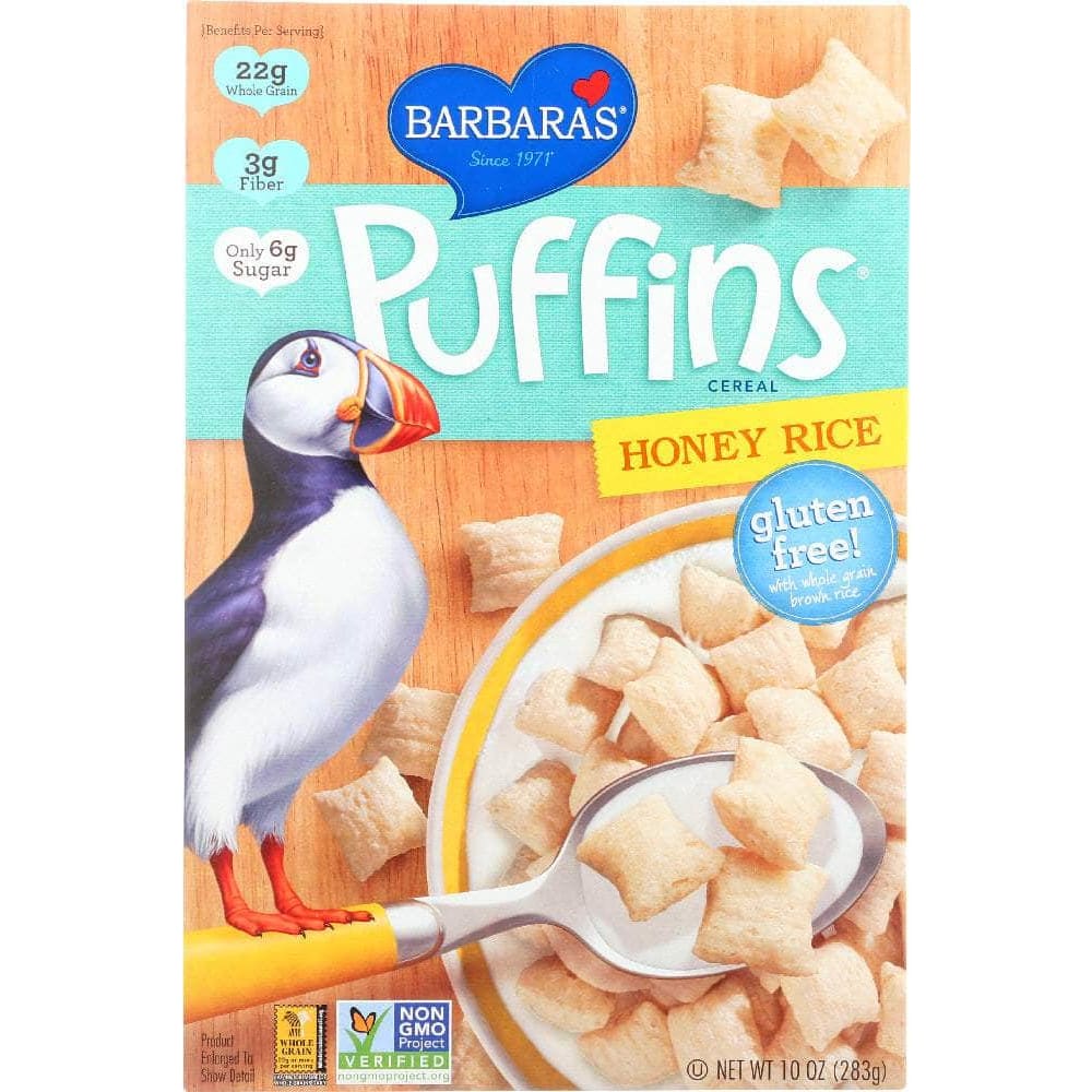 Barbaras Barbara's Bakery Puffins Cereal Honey Rice, 10 oz