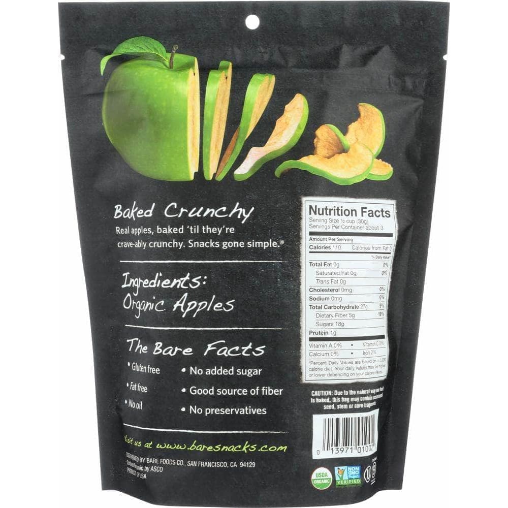 Bare Bare Organic Crunchy Apple Chips Granny Smith, 3 oz