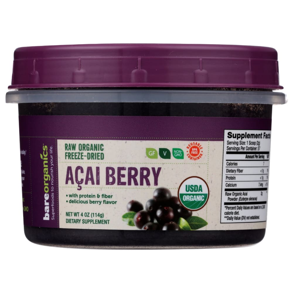 BAREORGANICS: Acai Powder 4 OZ - BAREORGANICS