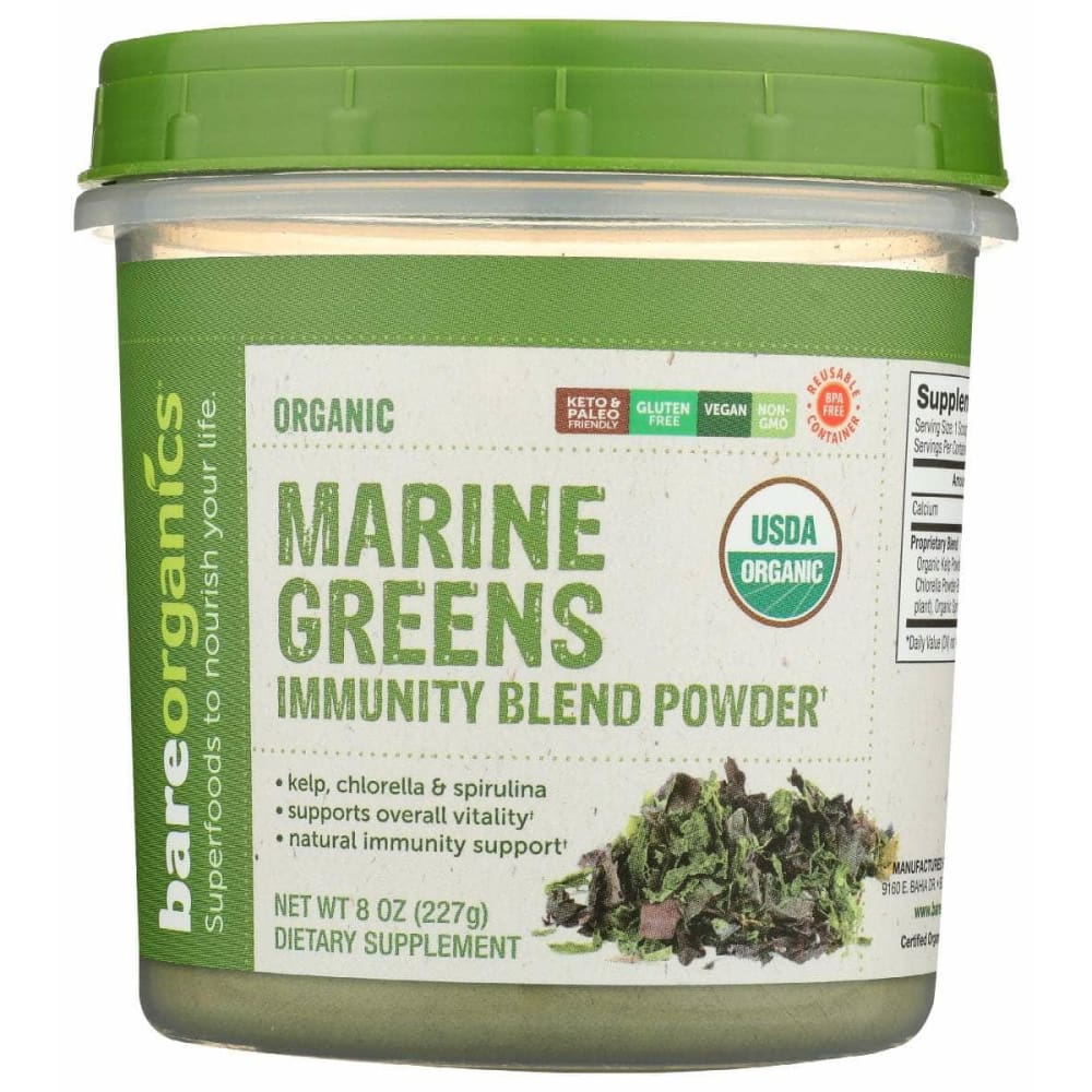 BAREORGANICS BAREORGANICS Marine Super Greens Pwdr, 8 oz