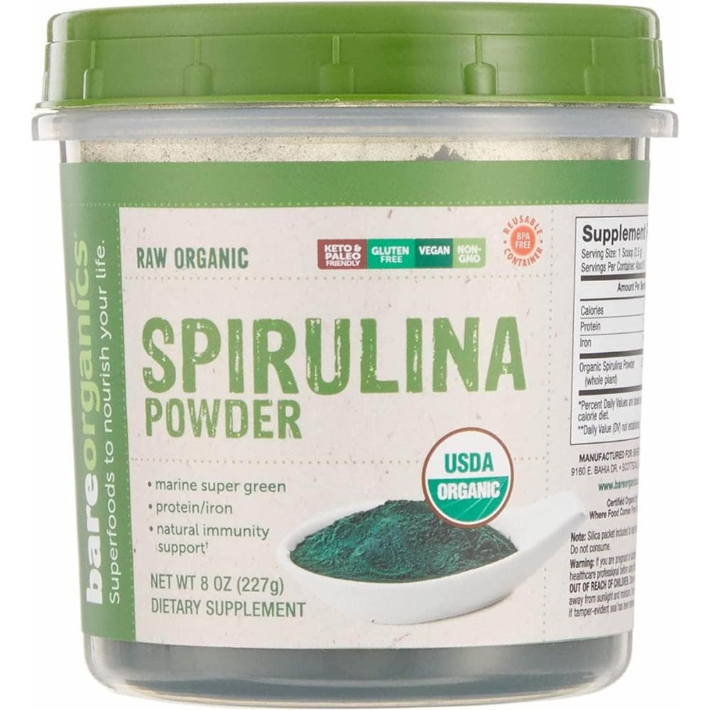 BAREORGANICS BAREORGANICS Spirulina Pwdr Org, 8 oz