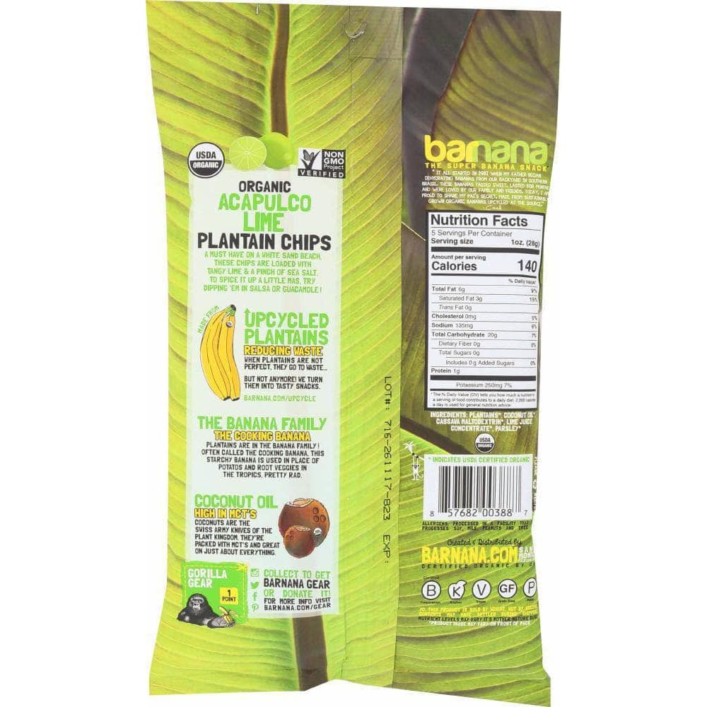 Barnana Barnana Acapulco Lime Plantain Chips 5 Oz