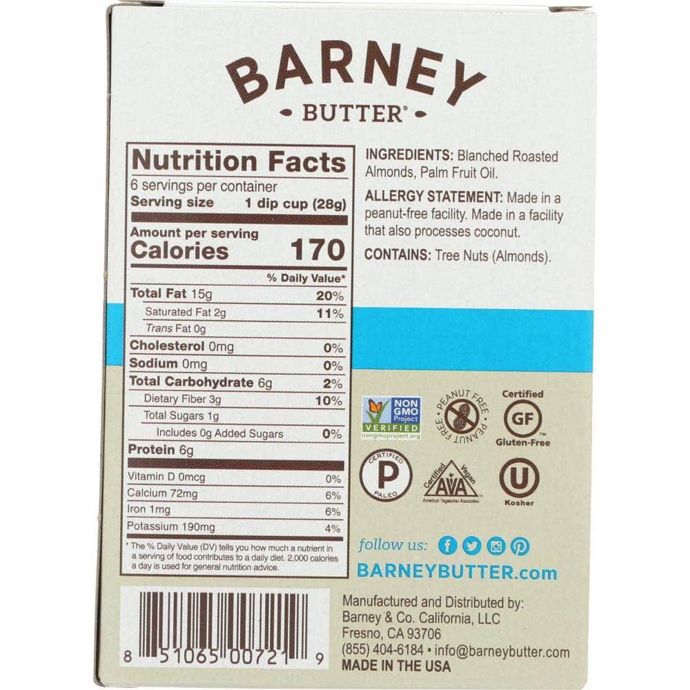 Barney Butter Barney Butter Almond Butter Bare Smooth Dip Cups 6 Pack 6 Oz