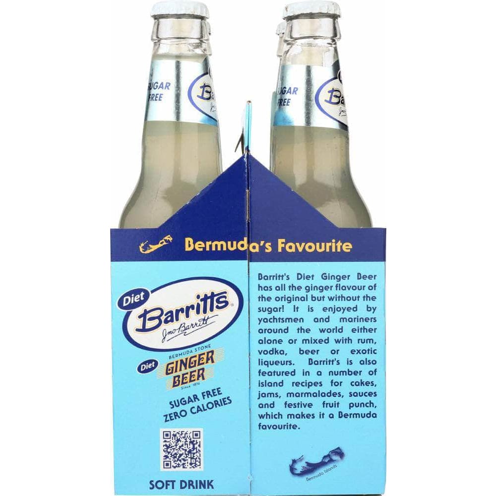 Barritts Barritt's Diet Ginger Beer 4x12 Oz Bottle, 48 oz