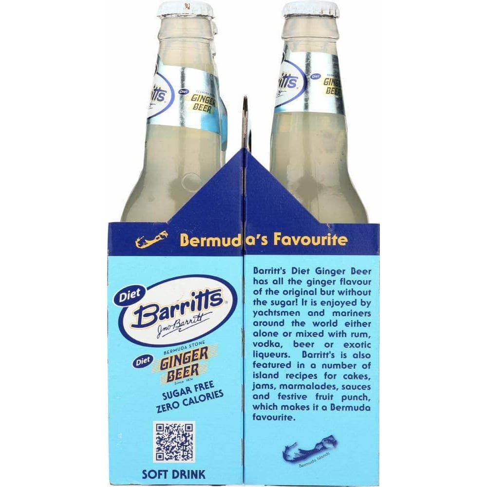 Barritts Barritt's Diet Ginger Beer 4x12 Oz Bottle, 48 oz