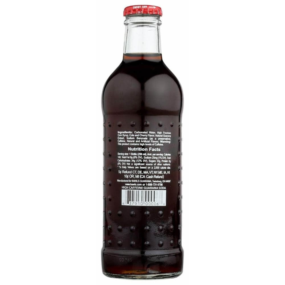 BAWLS GUARANA Grocery > Beverages > Sodas BAWLS GUARANA Cherry Cola Soda, 10 fo