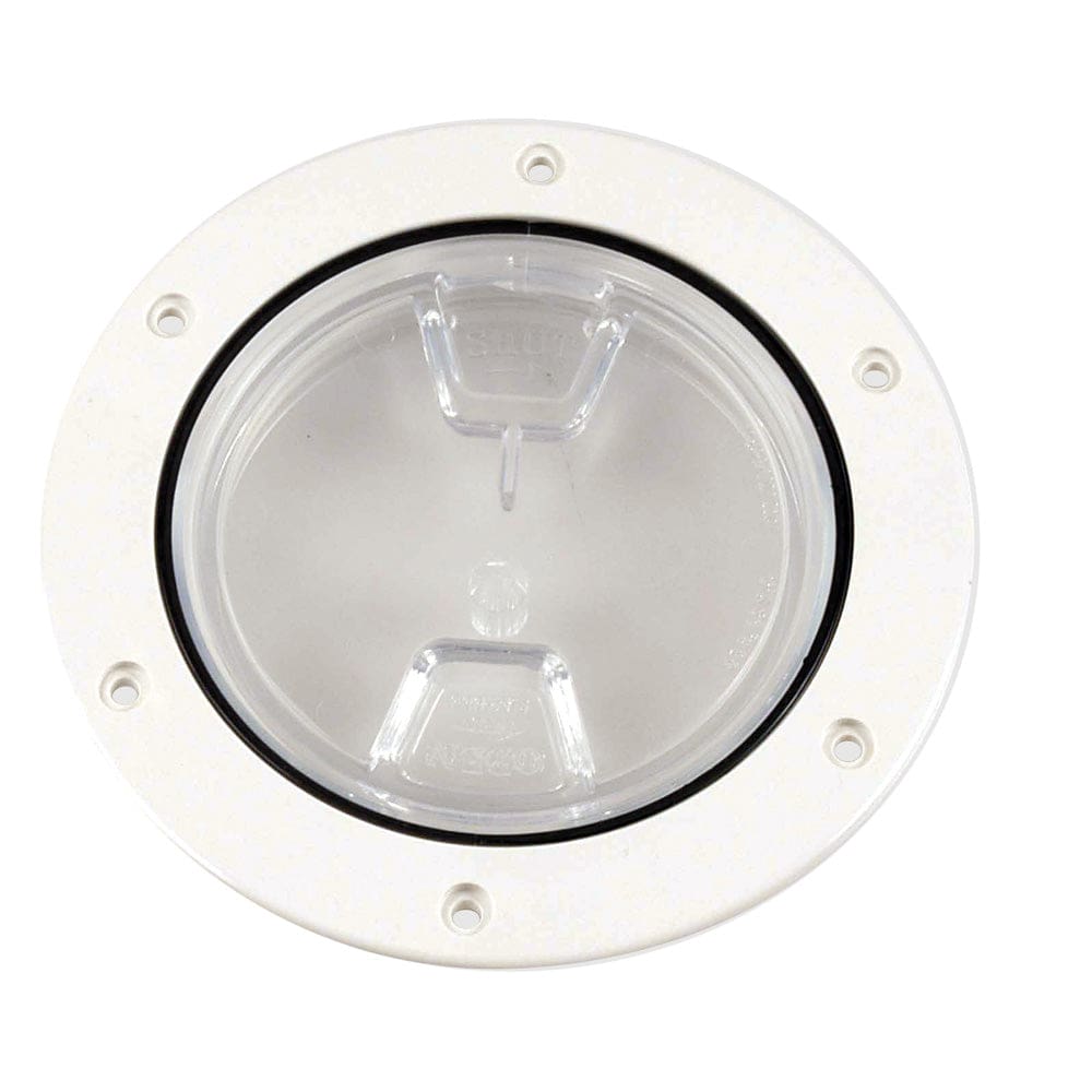 Beckson 4 Clear Center Screw-Out Deck Plate - White - Marine Hardware | Deck Plates - Beckson Marine