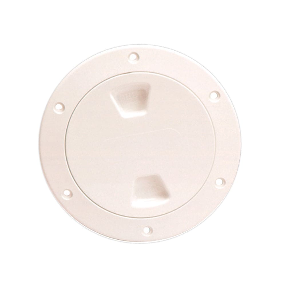 Beckson 4 Smooth Center Screw-Out Deck Plate - Beige - Marine Hardware | Deck Plates - Beckson Marine