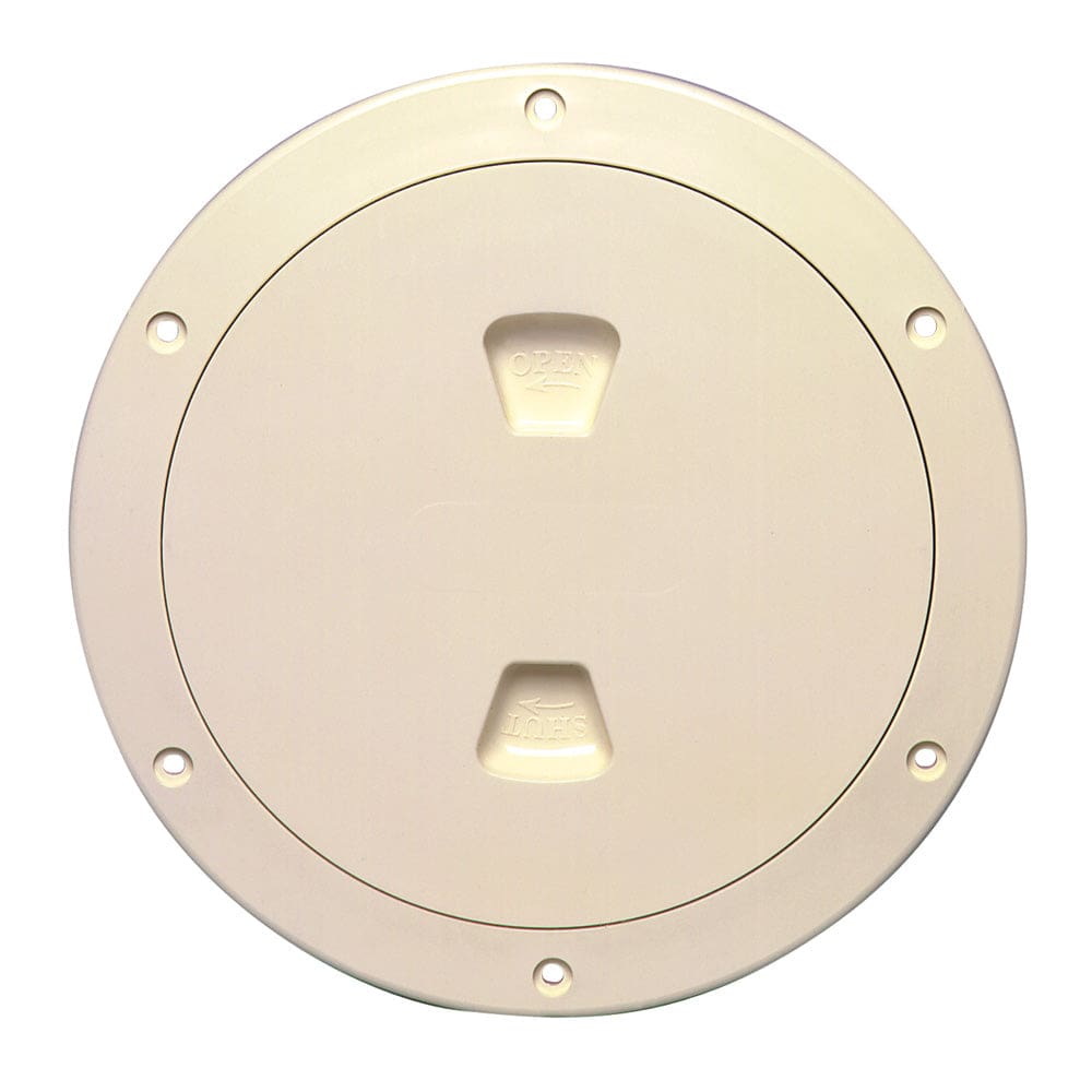 Beckson 6 Smooth Center Screw-Out Deck Plate - Beige - Marine Hardware | Deck Plates - Beckson Marine