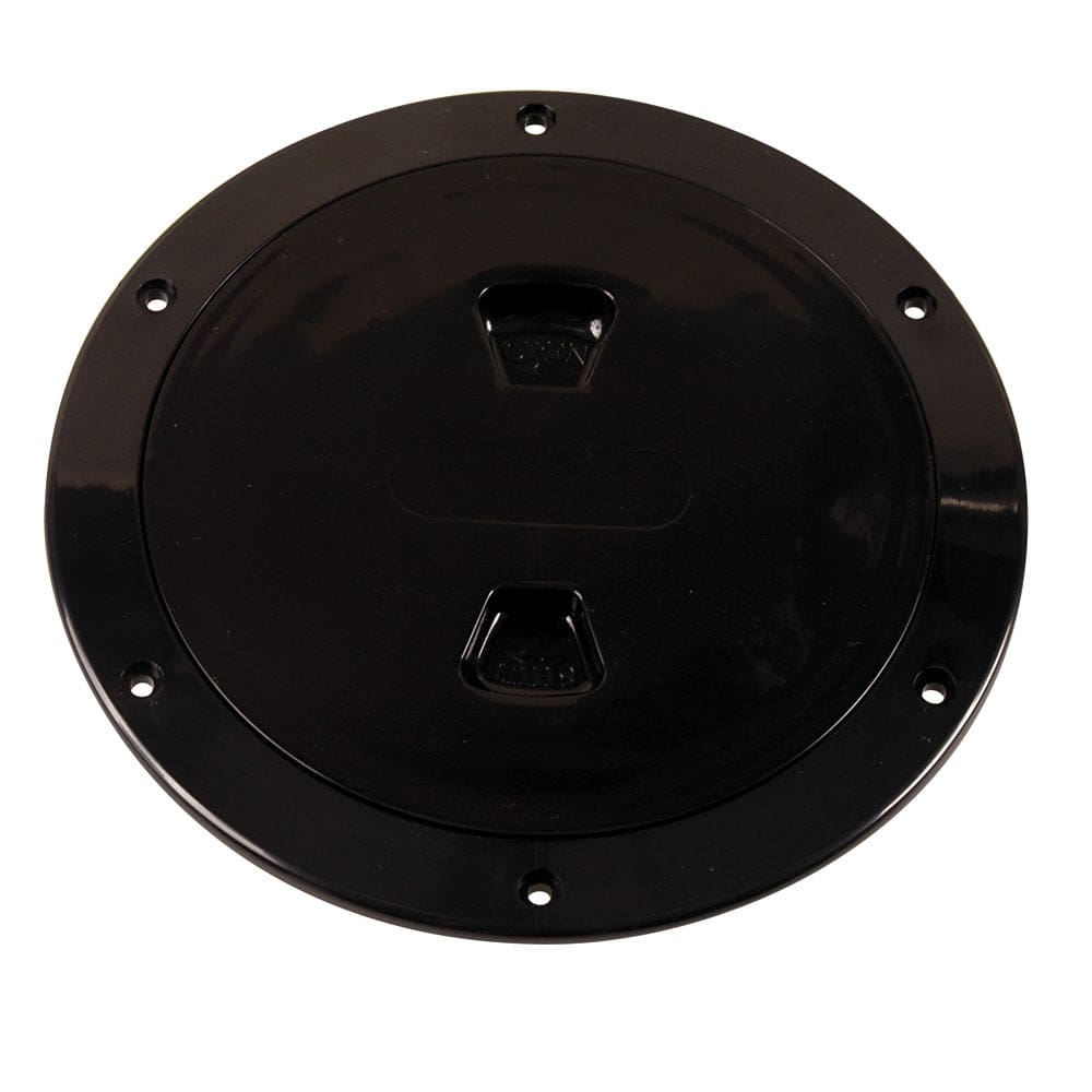 Beckson 6 Smooth Center Screw-Out Deck Plate - Black - Marine Hardware | Deck Plates - Beckson Marine