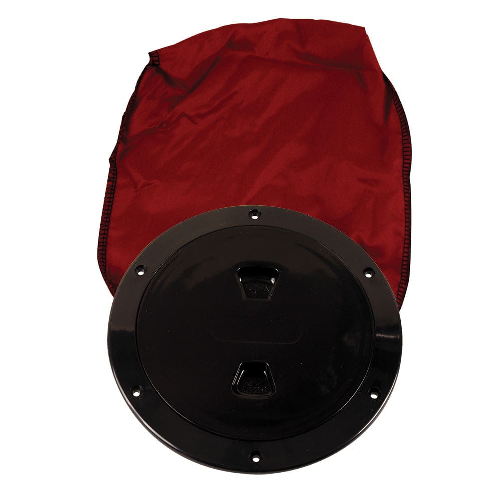 Beckson 6 Stow-Away Deck Plate - Black w/ 12 Bag - Marine Hardware | Deck Plates - Beckson Marine