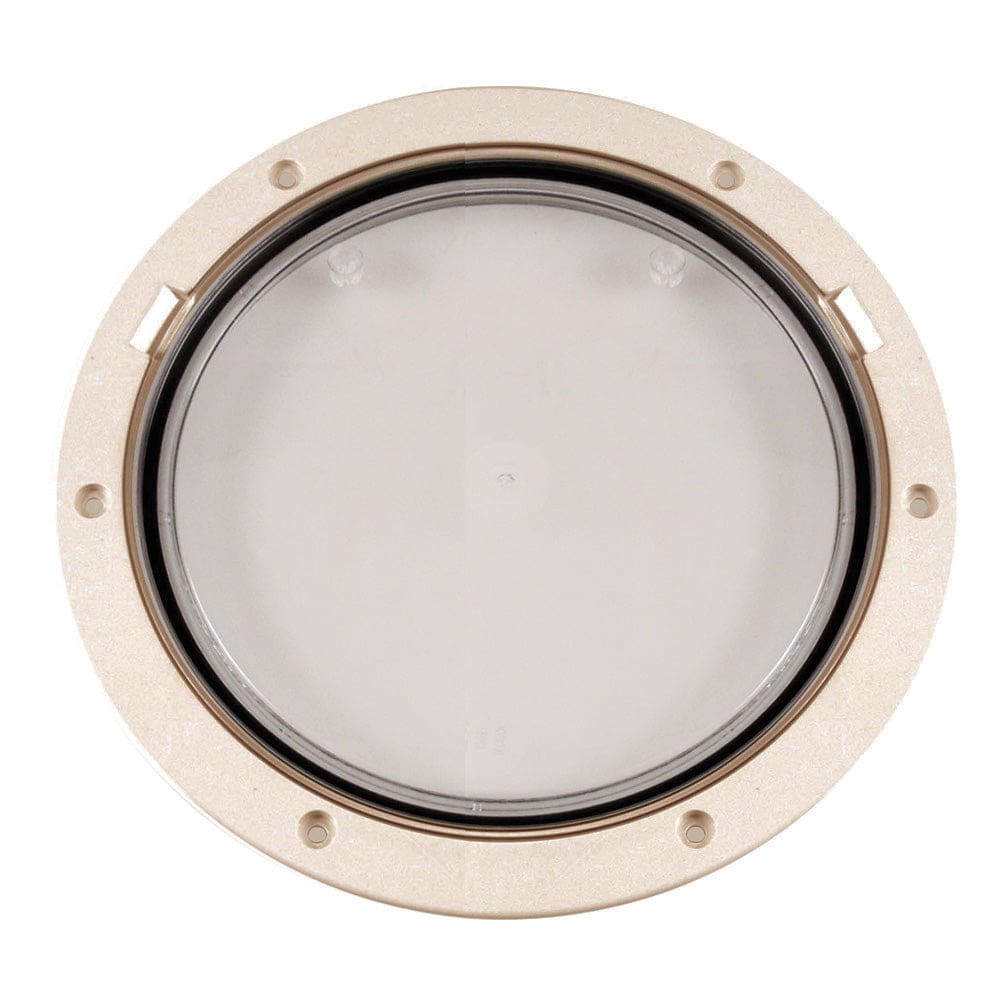 Beckson 8 Clear Center Pry-Out Deck Plate - Beige - Marine Hardware | Deck Plates - Beckson Marine