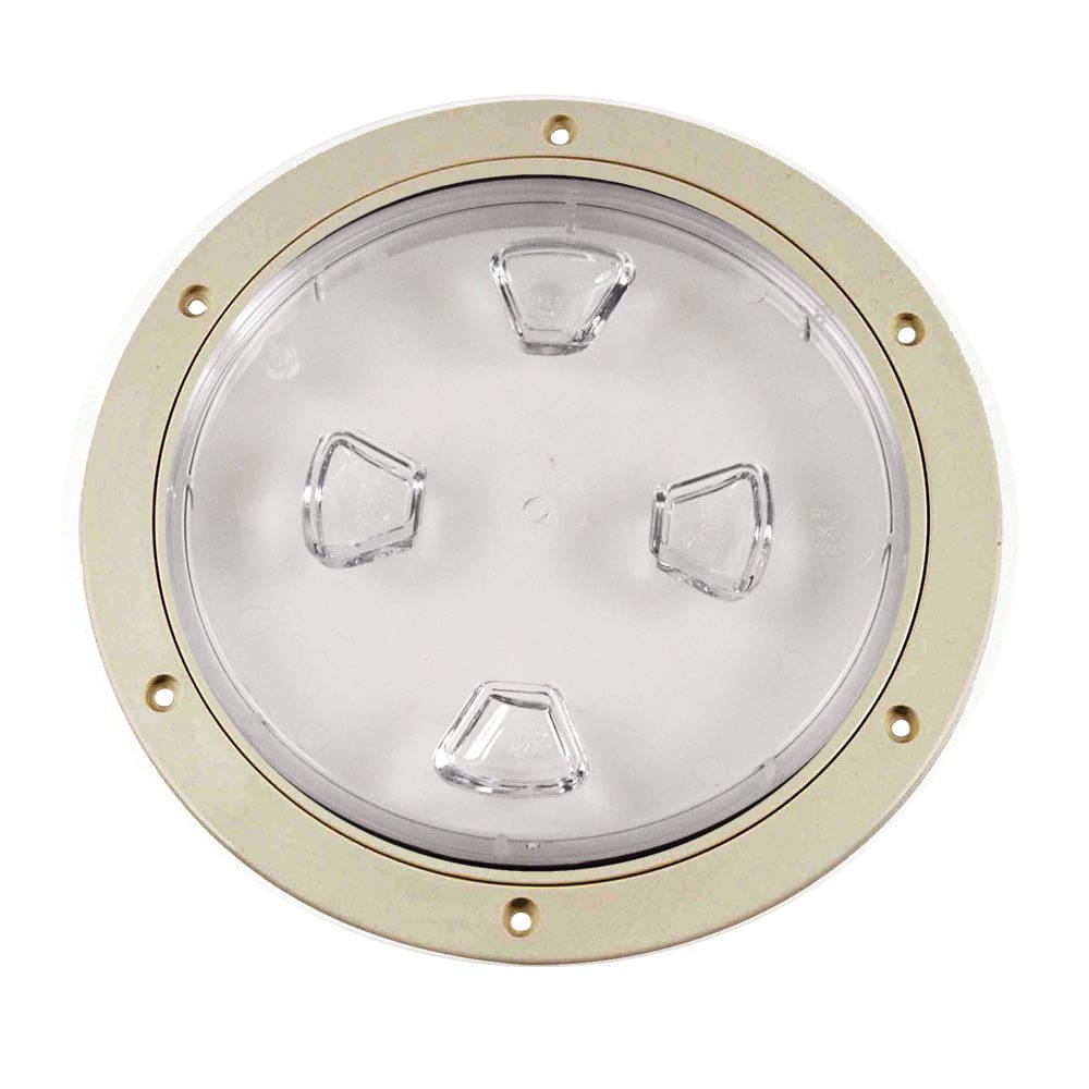 Beckson 8 Clear Center Screw-Out Deck Plate - Beige - Marine Hardware | Deck Plates - Beckson Marine