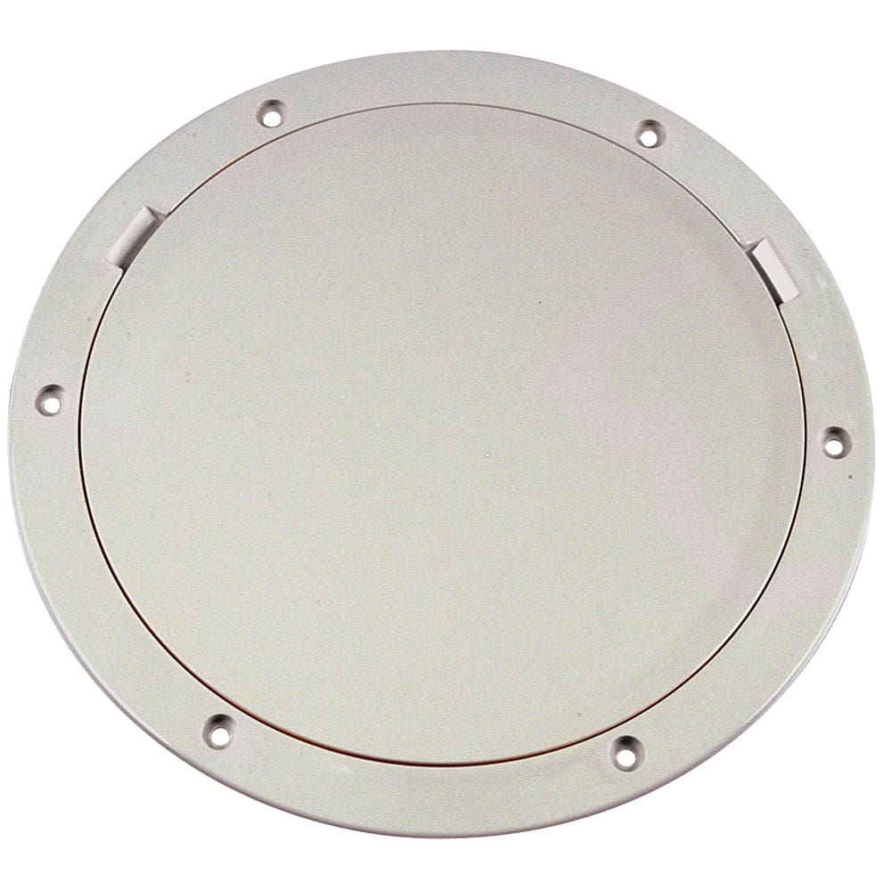 Beckson 8 Smooth Center Pry-Out Deck Plate - White - Marine Hardware | Deck Plates - Beckson Marine
