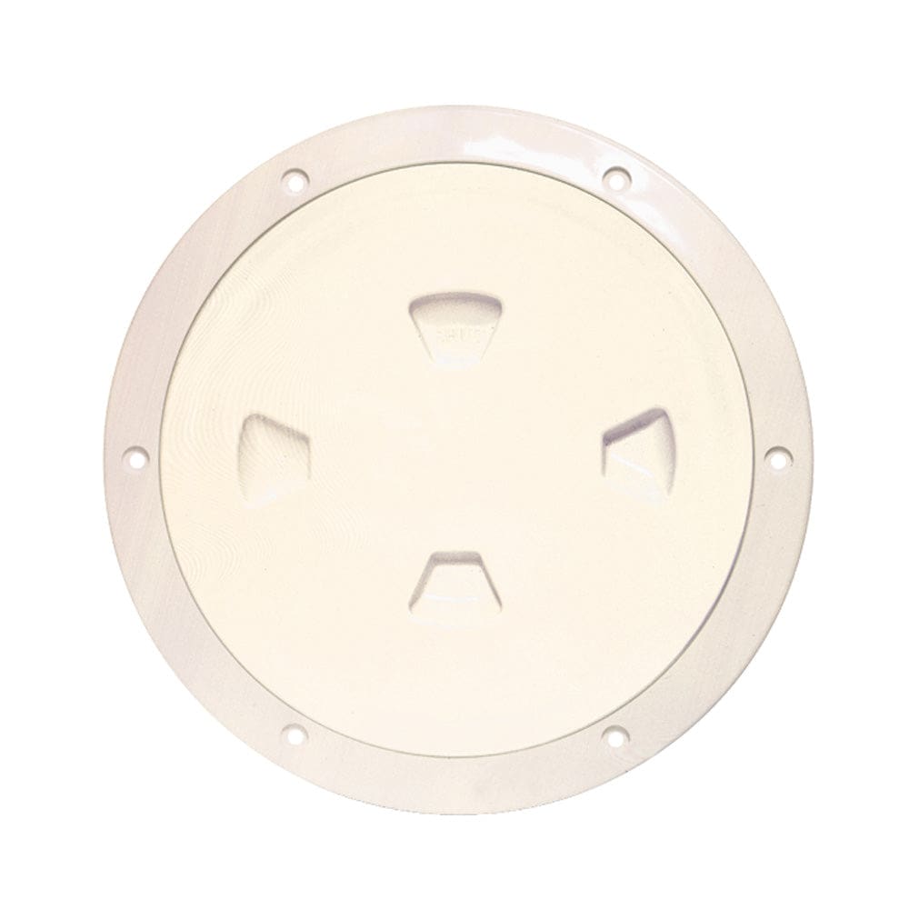 Beckson 8 Smooth Center Screw-Out Deck Plate - Beige - Marine Hardware | Deck Plates - Beckson Marine