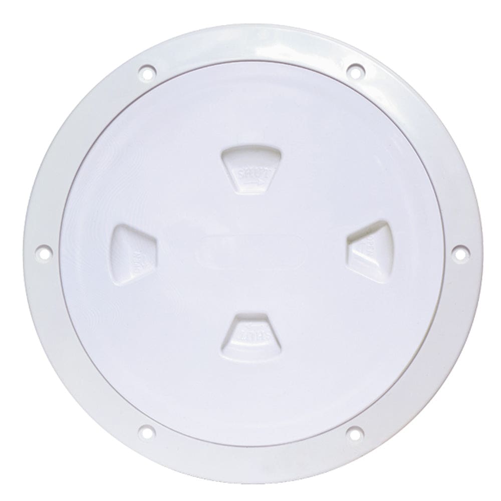 Beckson 8 Smooth Center Screw-Out Deck Plate - White - Marine Hardware | Deck Plates - Beckson Marine