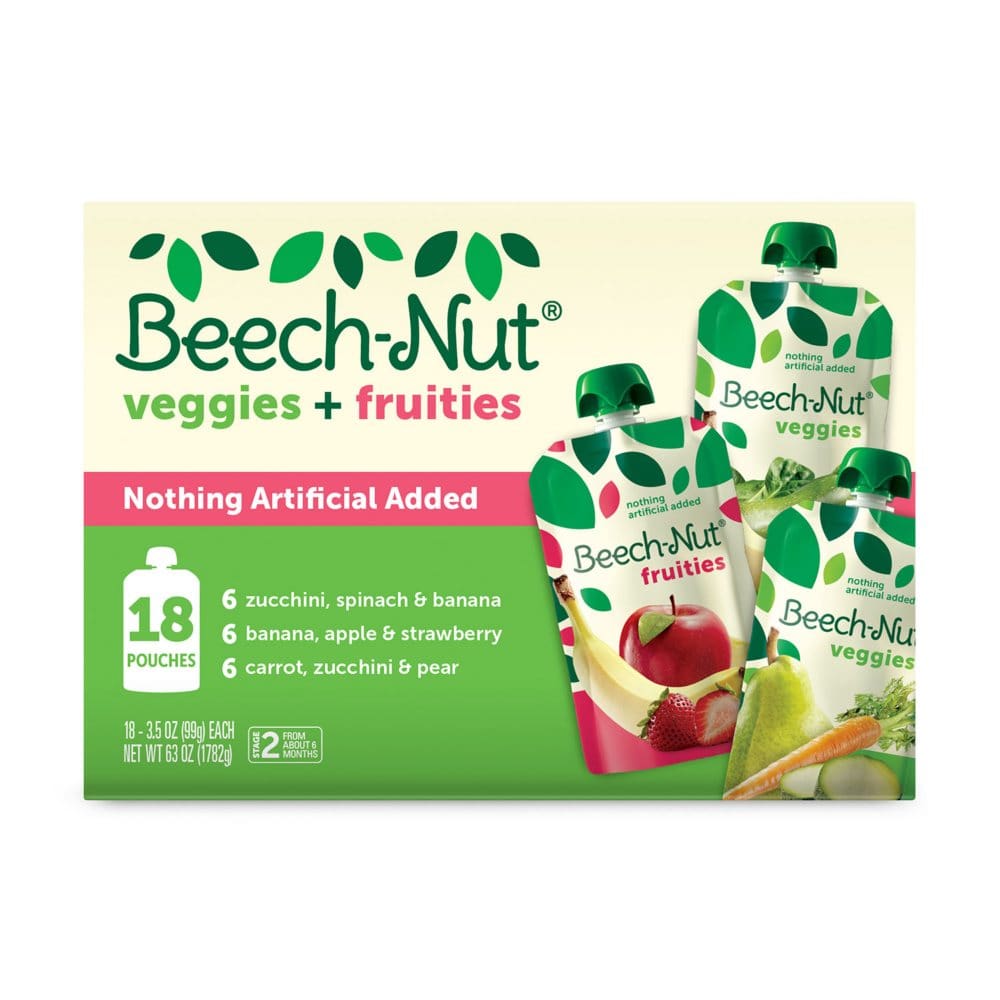 Beech-Nut Veggies and Fruities Stage 2 Baby Food Variety Pack (3.5 oz. pouch 18 ct.) - Baby Feeding Productsâ€‹ - Beech-Nut