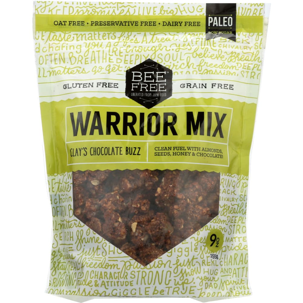 BEEFREE: Warrior Mix Clays Chocolate Buzz Granola 9 oz (Pack of 3) - Bars Granola & Snack - BEEFREE