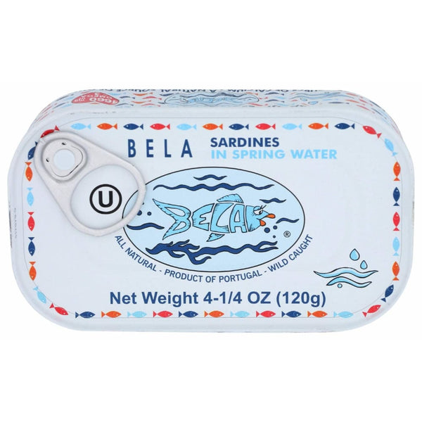 BELA Sardines In Spring Water 4.25 oz Case of 4 ShelHealth